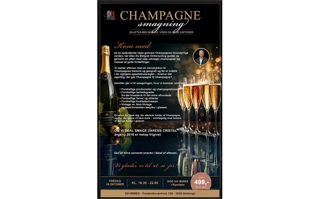 Champagneaften I Ramløse 16.oktober 2026 Kl.18.30-22.00