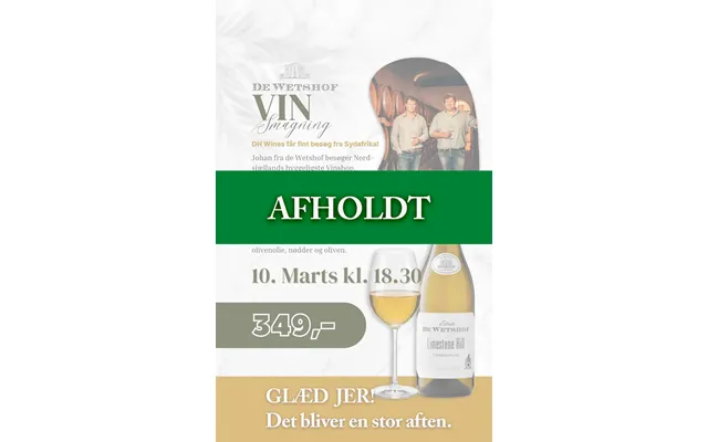 De Wetshof Vinsmagning 10.marts 2026 Kl.18.30