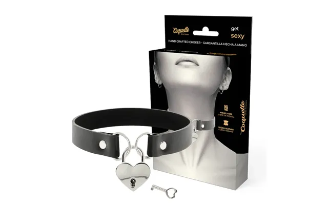 Coquette Accessories Coquette Chic Desire - Vegan Leather Necklace With Heart Accessory With Key
