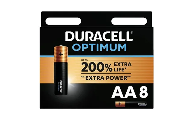 Duracell Optimum 200 Alkaline Battery Aa Lr6 8 Unit
