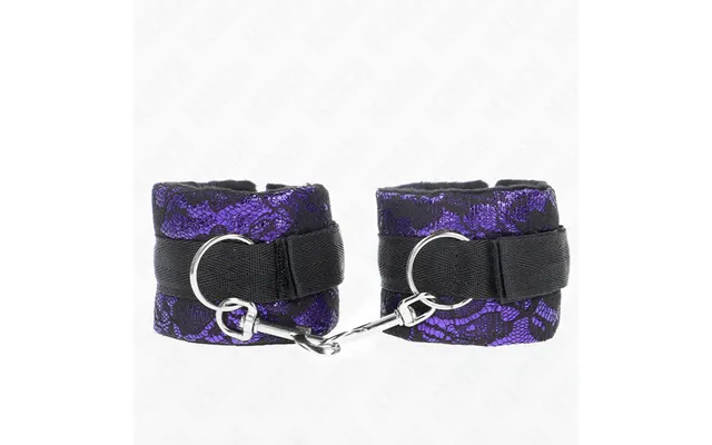 Kink Wrist Restraint Kink - Short Velvet Lace Wrist Restraints And Nylon Bind Purple Black 23 X 6