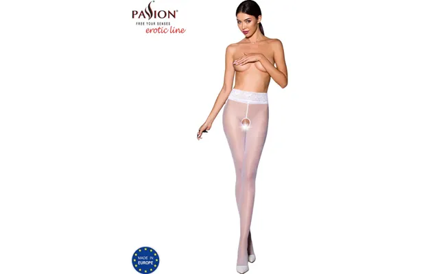 Passion Woman Garter & Stock Passion - Tiopen 008 White Tights 1 2 30 Den