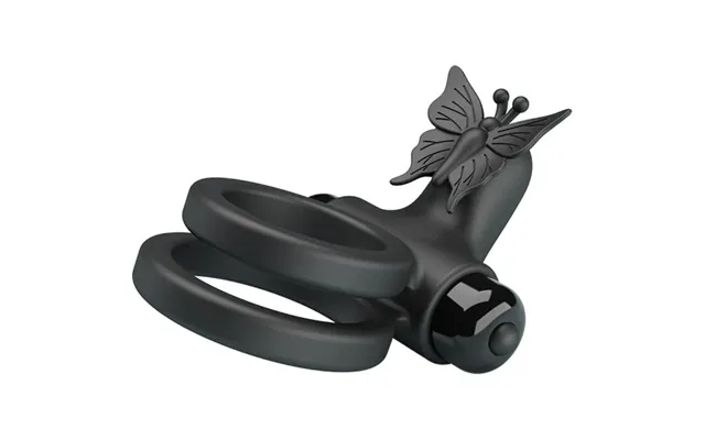 Pretty Love Double Ring Vibrator With Black Stimulator Black