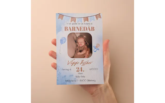 Indbydelse Til Barnedåb - Design 1