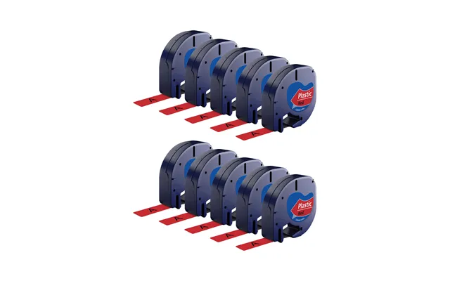 Rabatpakke - 10 Stk Dymo 91203 91223 Sort På Rød Tape Kompatibel 12 Mm X 4 M product image