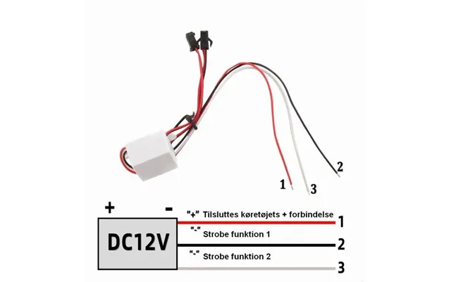 - 2 Strobe Lygter Med Kontrolboks