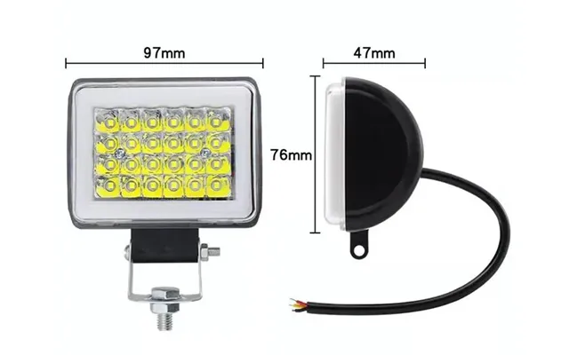 - 24 Watt Led Projektører Med Halo Og Blitzblink 12 24 Volt