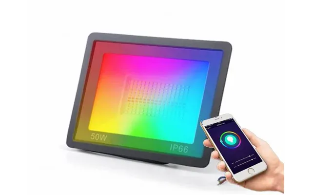 - 50 Watt Rgb Ww Cw Led Projektør Med App Styring