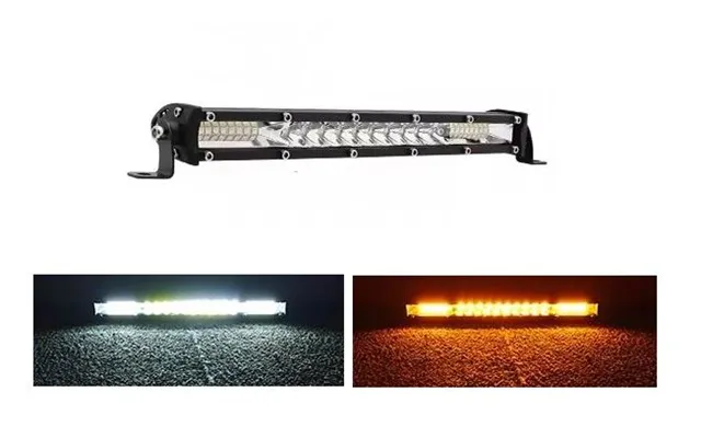 Super Slim 52 Watt Led Lys Bar, Hvid Gul Med Blitzblink - Dinled