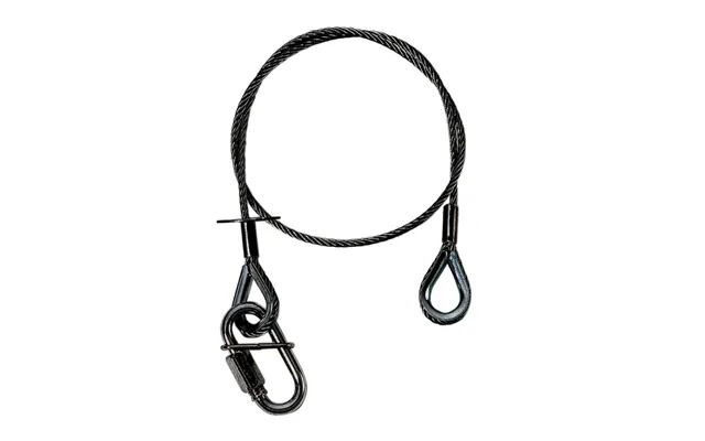 Adam Hall Accessories S 37062 P - Safety Rope 3 Mm, 0,6m , With Cable Eyes, Up To 5 Kg, Black