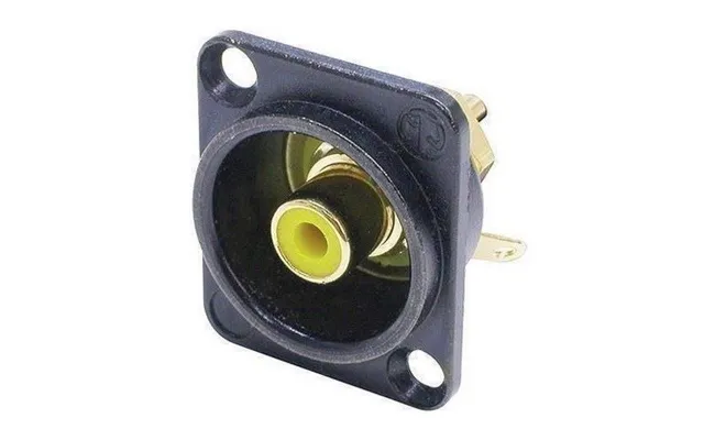 Rca Sort Chassis Med Gul Markering - Neutrik Nf2d-b4