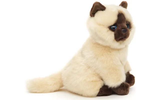 Beige-brun Siamesisk Kat Siddende - Kramme- Plysdyr