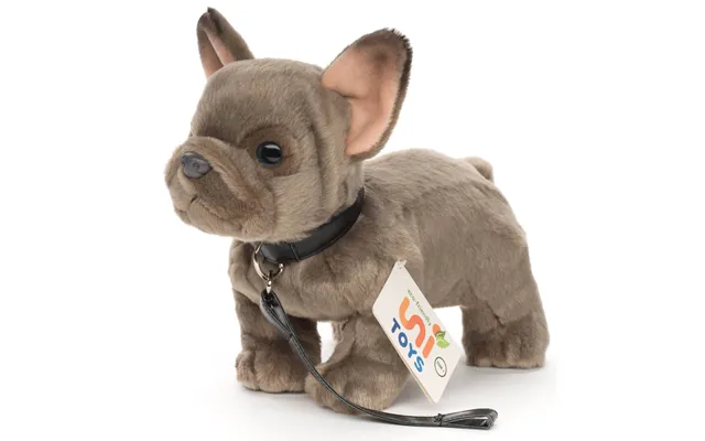 Fransk Bulldog Grå Med Snor - Plysdyr