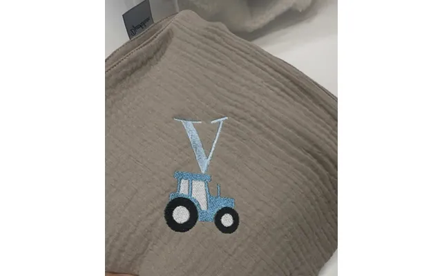 Håndklæde Med Broderi - Blåt Tog Sand