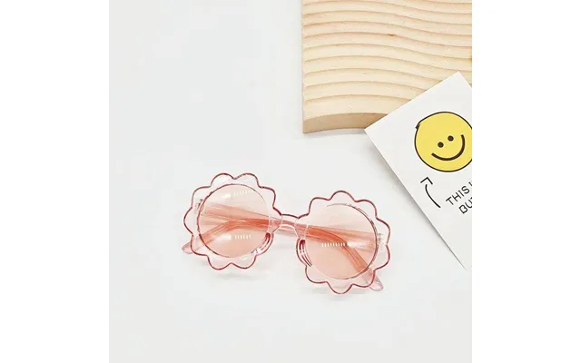 Stilfulde Dejlige Blomsterramme Uv-resistente Solbriller Gennemsigtig Pink Kiddiekickz