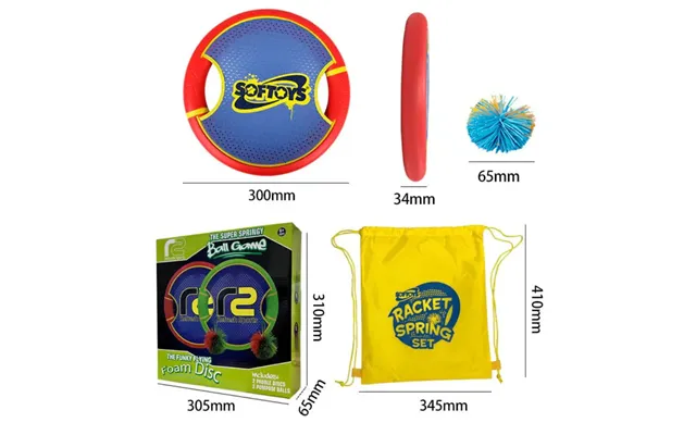 Softoys Racket Spring Set - Rød