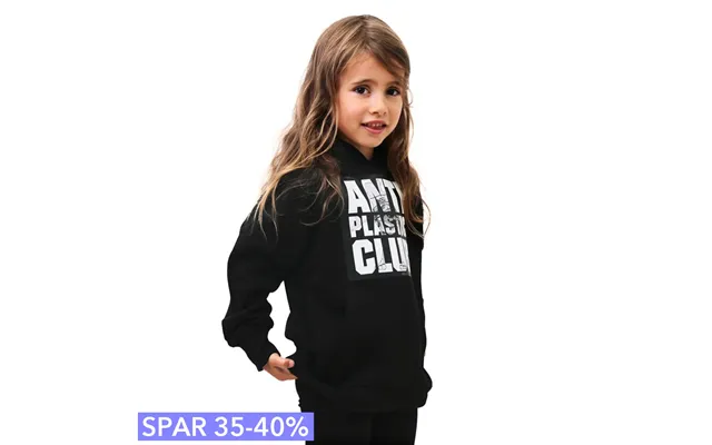 Anti Plastic Club - Limiteret Sort Hoodie Hættetrøje Kids