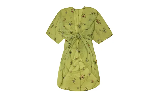 Lys Camo Grøn Kimono Breeze Med Øje Mønster I Farver - One Size