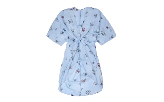 Lyseblå Kimono Breeze Med Øje Mønster I Farver - One Size
