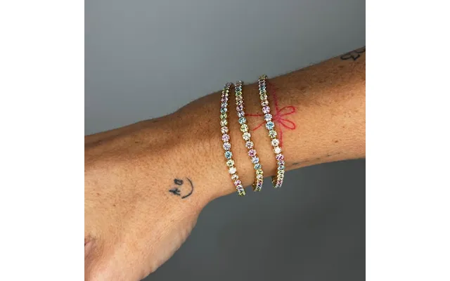 Tennisarmbånd Med Regnbuefarvede Zirkoner - Icypastels