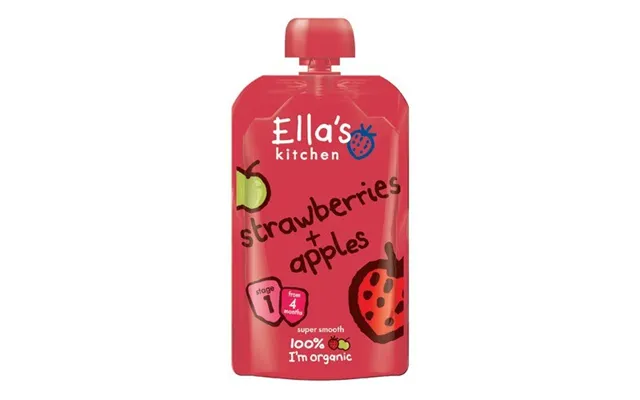 Ellas Kitchen Babymos Jordbær Æble 4 Mdr Øko. 120 Gram