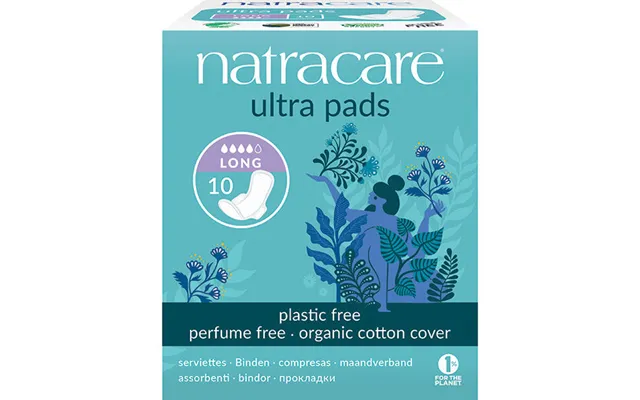 Natracare Long Ultra Bind Med Vinger Øko. - 10 Stk