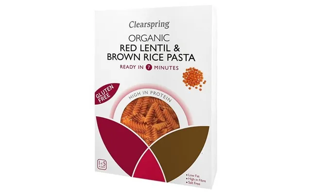 Røde Linser & Brune Ris Fusilli Økologisk - 250 Gram