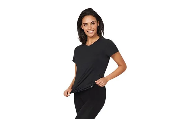 T-shirt Dame Sort Str. S Rund Hals