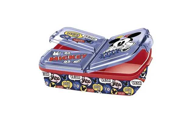 Mickey Mouse Madkasse - Børnemadpakke Med 3 Rum
