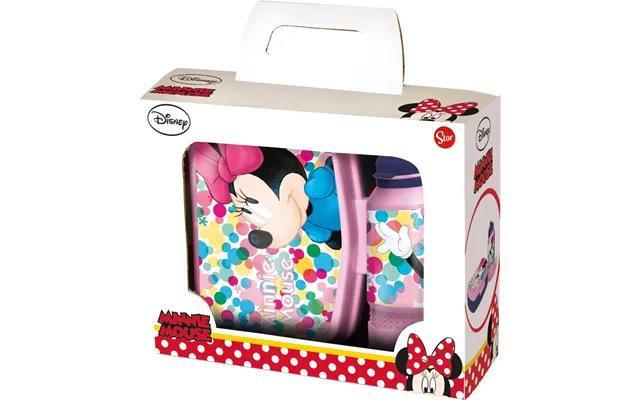 Minnie Mouse Madkassesæt - Madkasse Og Drikkedunk Til Børn