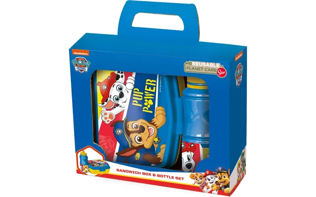 Paw Patrol Madkassesæt - Madkasse Og Drikkedunk Til Børn