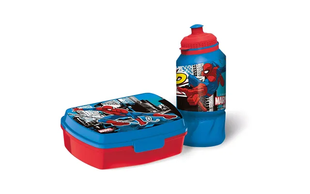 Spiderman Madkassesæt - Madkasse Og Drikkedunk Til Børn