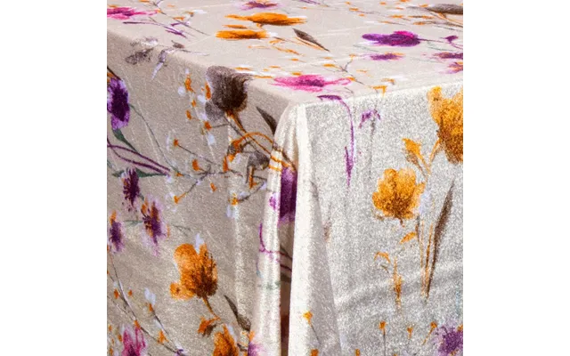 Velour Dug - Sandfarvet Med Blomster