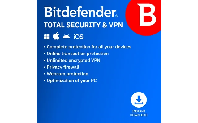 Bitdefender Total Security Vpn - 5 Enheder 2 År