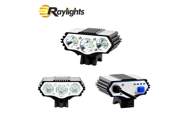 Big Ugle Cykellygte 1800 Med 3 Led Ultraled Kraftfuld Belysning Med 4400mah Batteripakke - Easylight