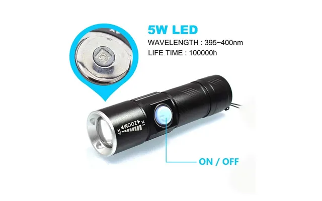 Led Lommelygte Mini På 300 Lumen M. Indbygget Genopladeligt Batteri - Easylight