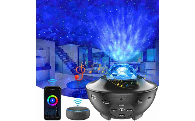 Wifi Stjernehimmel Lampe Ocean 2 - Stjernelys Med Galakselampe