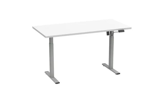 Lonae Skrivebord Elektrisk Hæve Sænke Funktion 140x50x71-120cm Hvid - Sølvfarvet