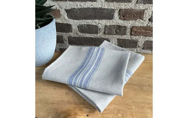 Hørviskestykke - Blå Stribe