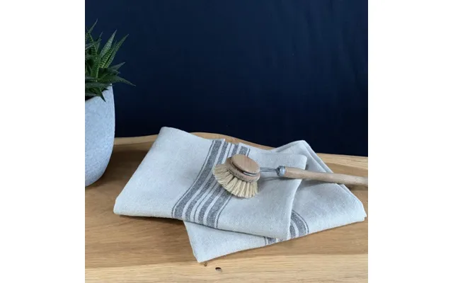 Hørviskestykke - Sort Stribe product image