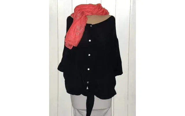 Skjortebluse M. Bar Skulder. Sort.