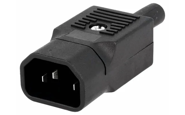 Apparatstik - Iec320-c14, 3pol Han, Sort