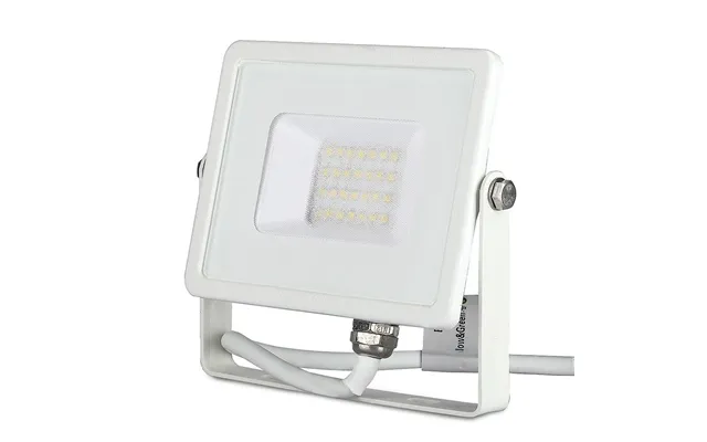 Projektør 20w Med Samsung Chip, 6400k, Hvid Hus - 1600lm, Ra80, Ip65, 5 Års