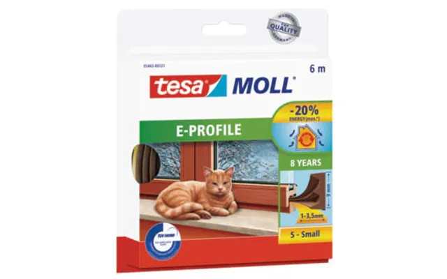 Tesamoll Gummitætningsliste E-profil 6mx9mmx4mm Brun