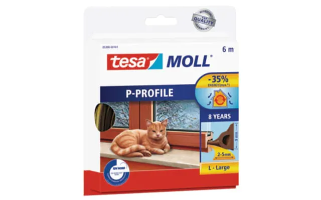 Tesamoll Tætningsliste P-profil 6mx9mm Brun