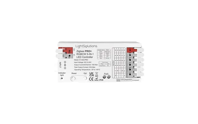 Zigbee Pro Rgbcw 5-i-1 Led Controller 12 24v
