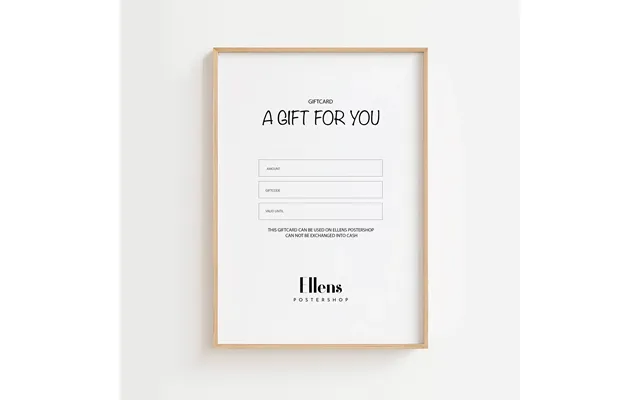 Ellens Postershop Gavekort Til Posterer - Giv Friheden Til At Vælge Mellem Moderne Posterer, Kunstposterer, Børnepostere