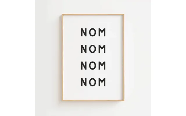 Nom Nom Nom Hvid Poster 50 X 70 Cm Ellens Postershop