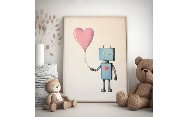 Robot Ballon - Børneposter 21 X 29,7 Cm A4 Ellens Postershop