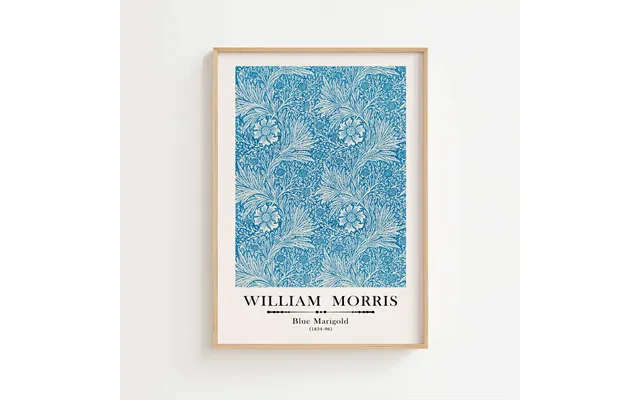William Morris - Blue Marigold Poster 50 X 70 Cm Ellens Postershop